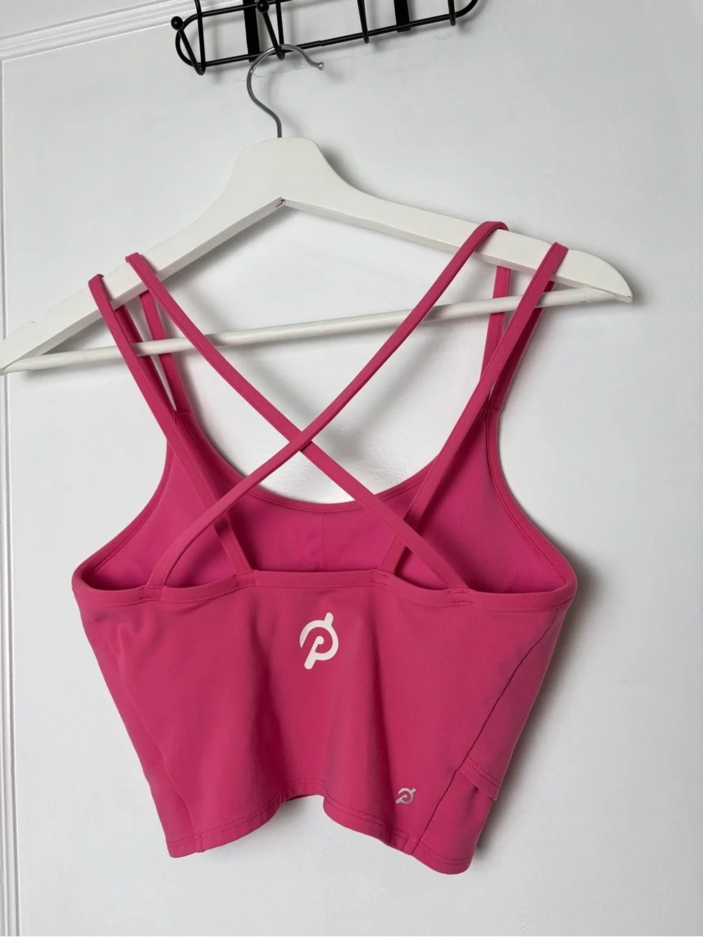 Peloton Bubblegum Pink Cadent Strappy Longline Sports Bra Crop Tank Top Athletic